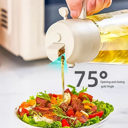 2in1 Oil Sprayer Glass Bottle