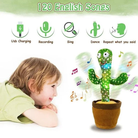 Dancing Cactus Toy – Singing, Talking, Voice Recording Plush With Usb Rechargeable Function